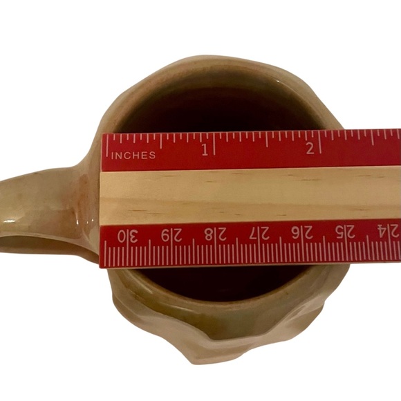 Studio Pottery Signed Coffee Mugs Glossy Glaze Light Brown Textured MCM - Picture 10 of 11